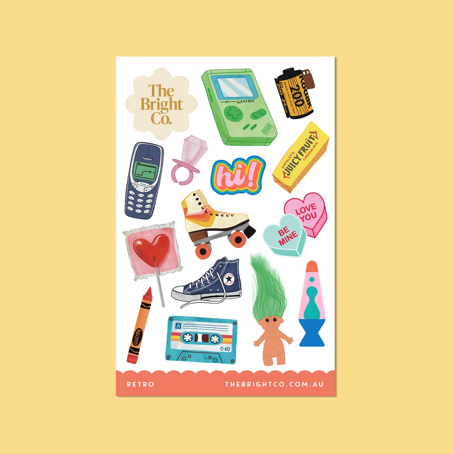 Retro Game Boy Sticker Sheet