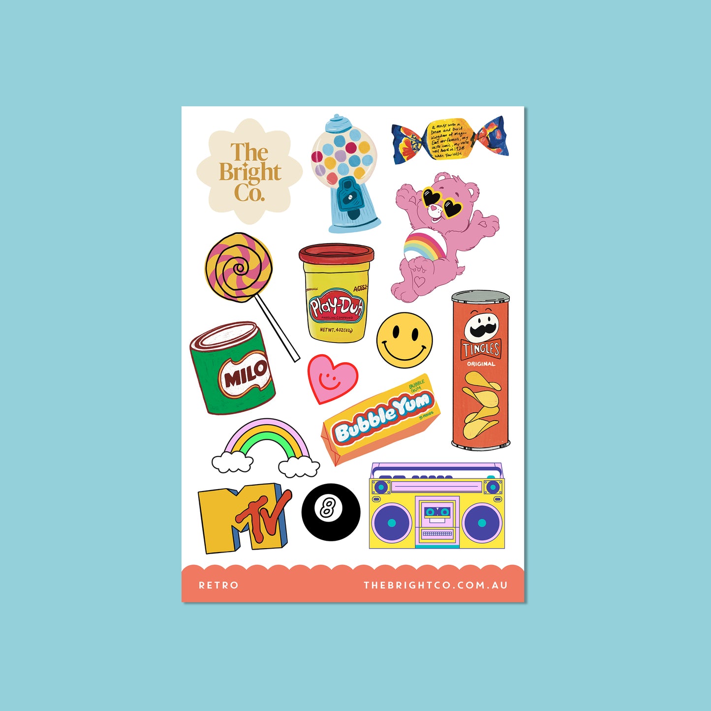 Retro Boom Box Sticker Sheet
