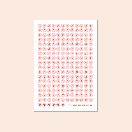 Letter Dots Sticker Sheet