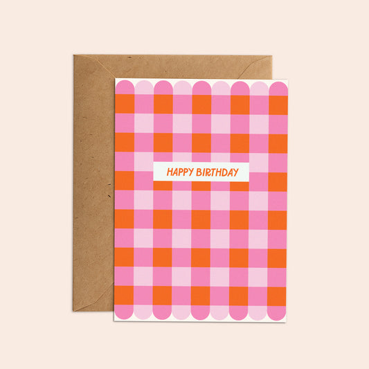 Birthday Pink Check
