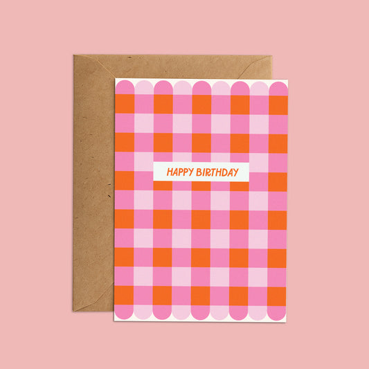 Birthday Pink Check