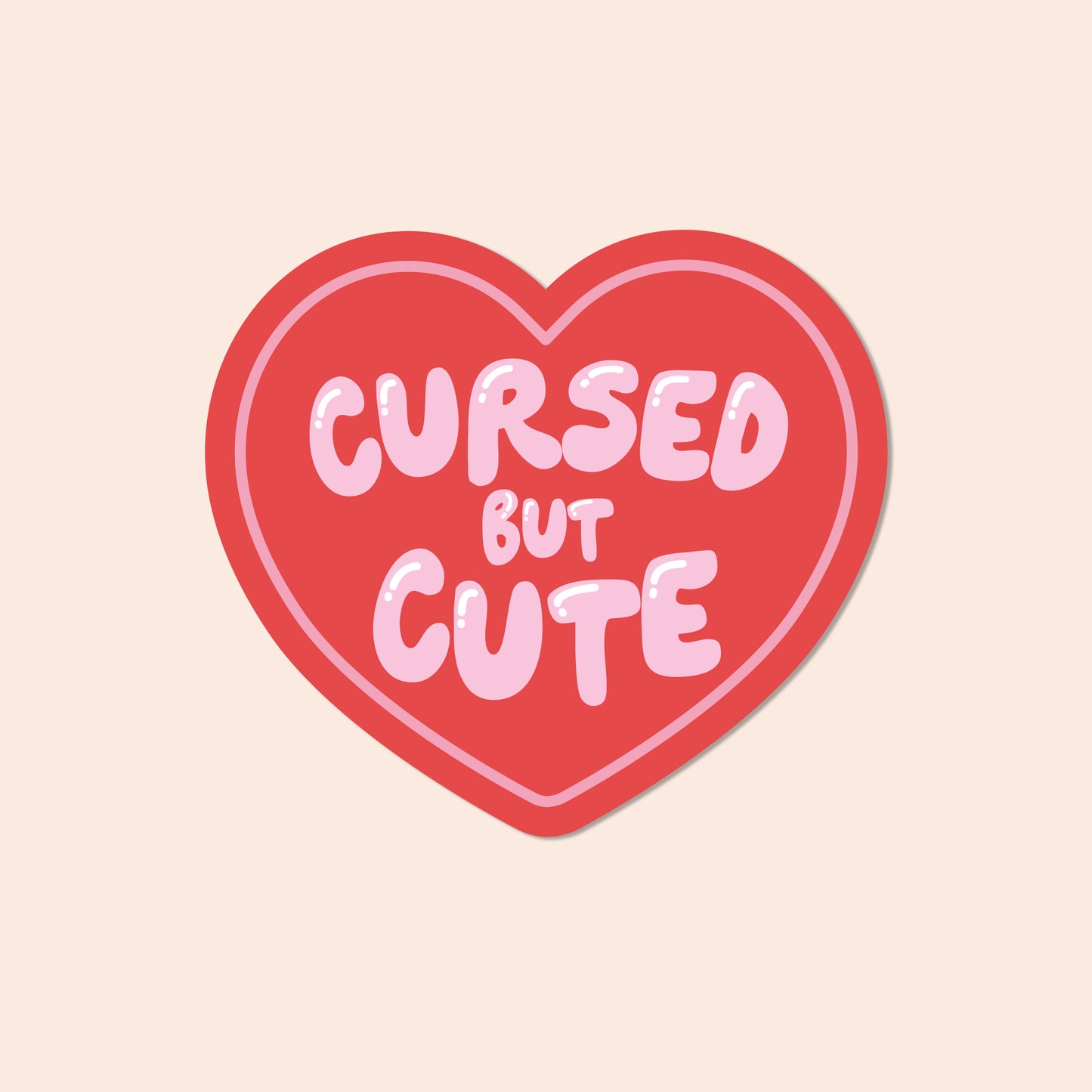 Cursed but Cute Vinyl Sticker