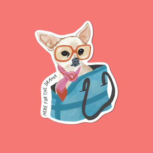 Dog in Bag Vinyl Stickers