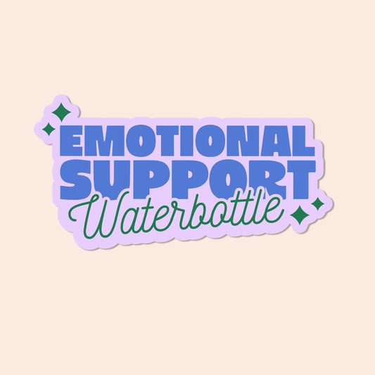 Emotional Support Waterbottle Vinyl Sticker