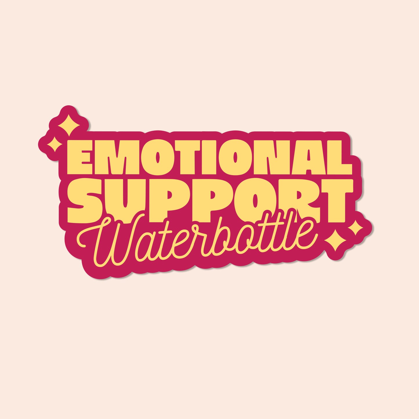 Emotional Support Waterbottle Vinyl Sticker