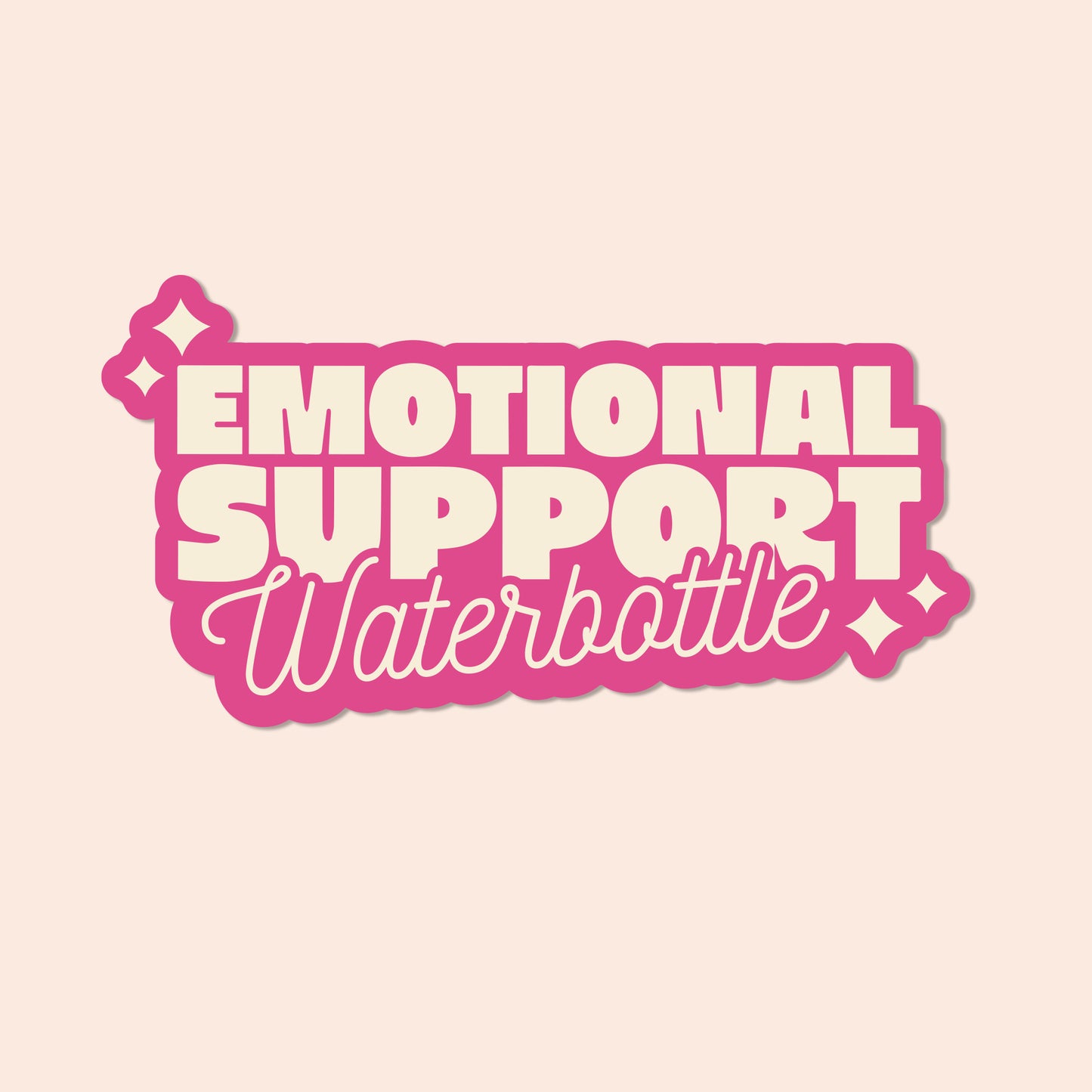 Emotional Support Waterbottle Vinyl Sticker