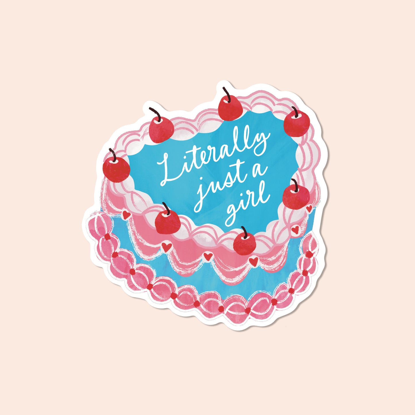 Literally just a girl cake Vinyl Sticker