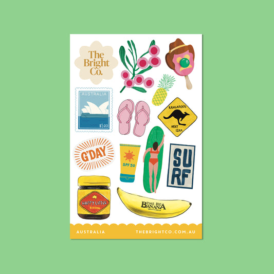 Australia Surf Sticker Sheet
