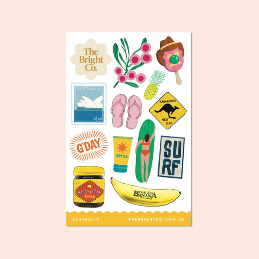 Australia Surf Sticker Sheet