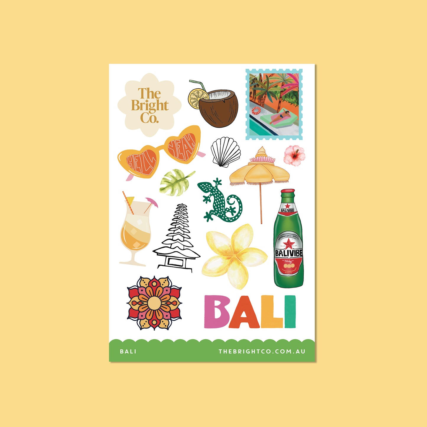 Bali Frangipani Sticker Sheet