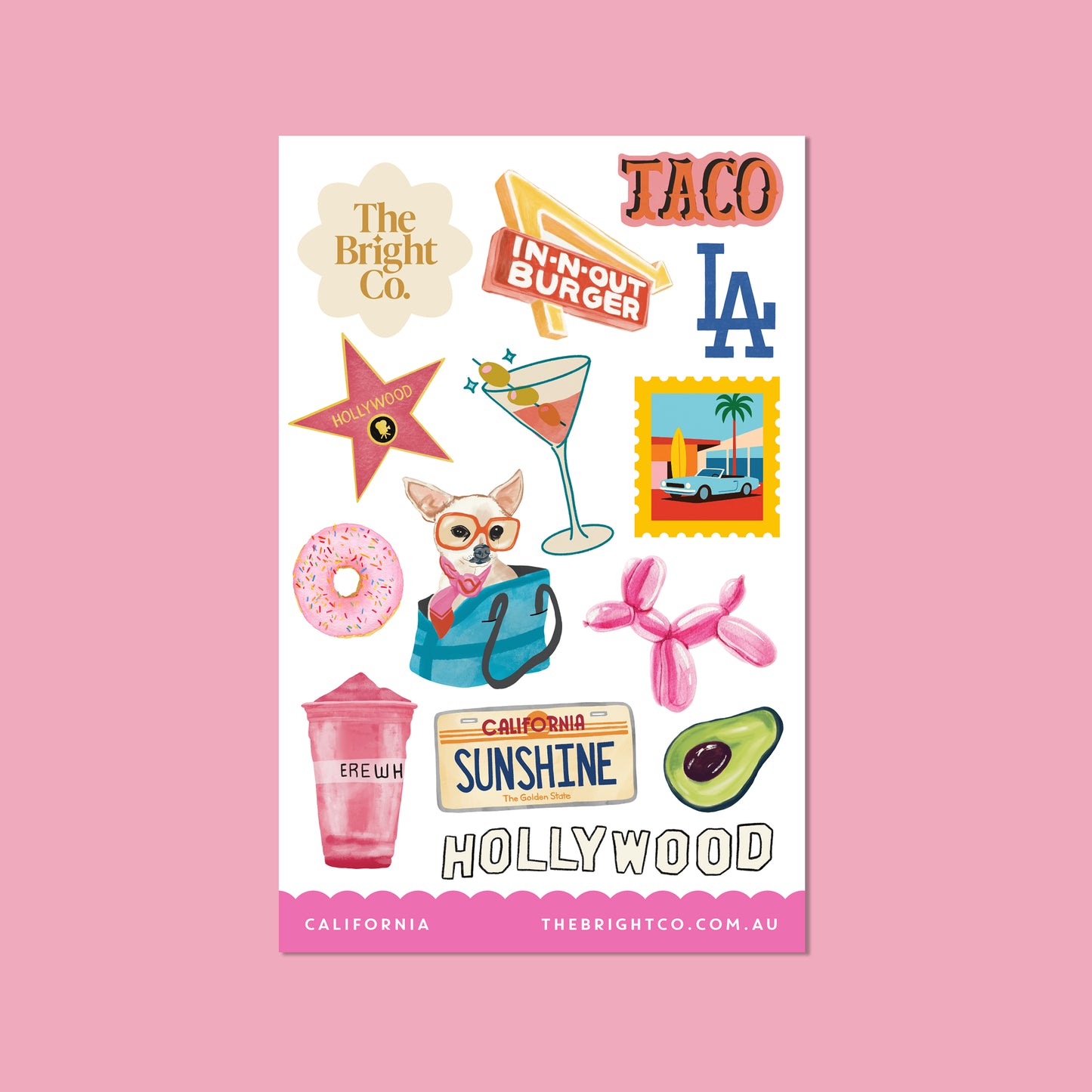 California Martini Sticker Sheet
