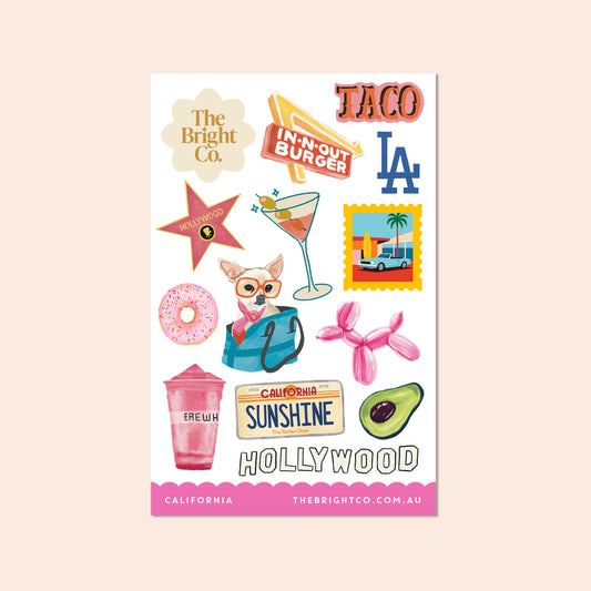 California Martini Sticker Sheet