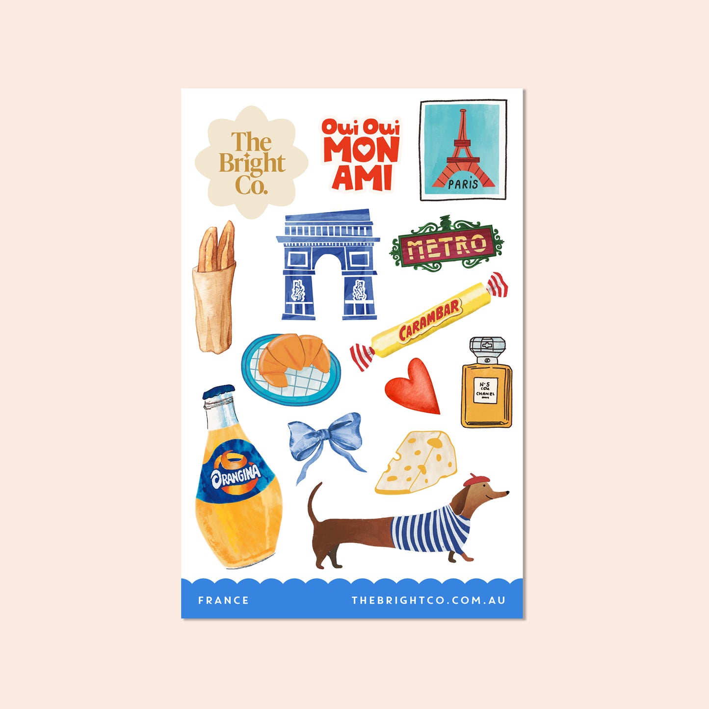 France Croissant Sticker Sheet