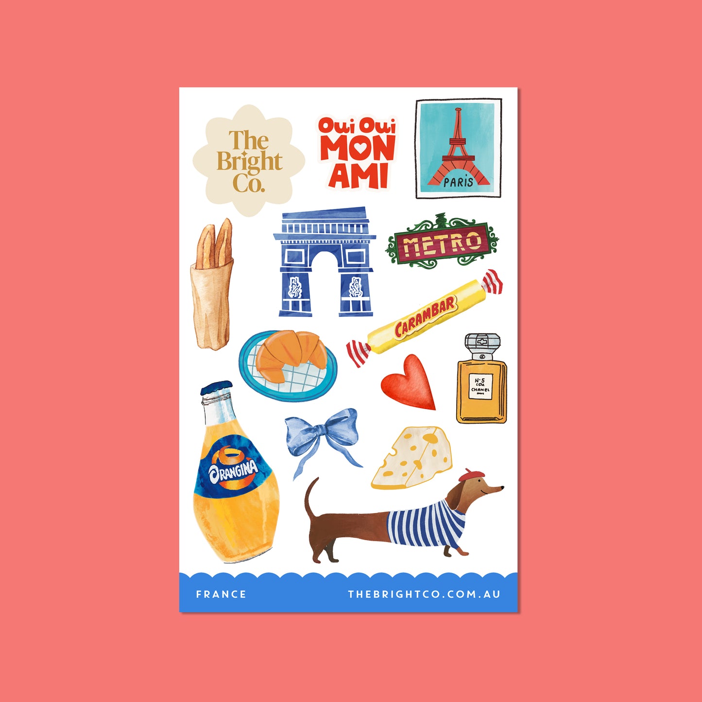 France Croissant Sticker Sheet