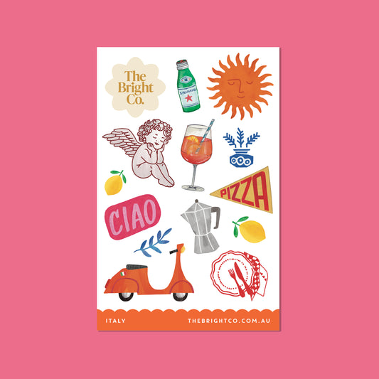 Italy Pizza Sticker Sheet