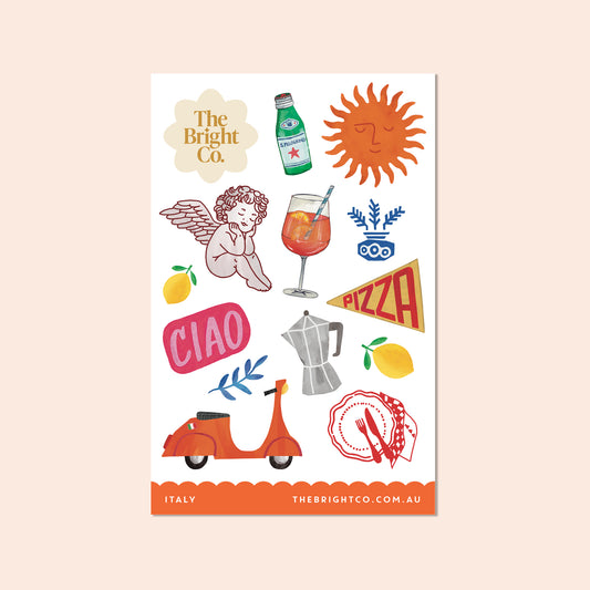 Italy Pizza Sticker Sheet