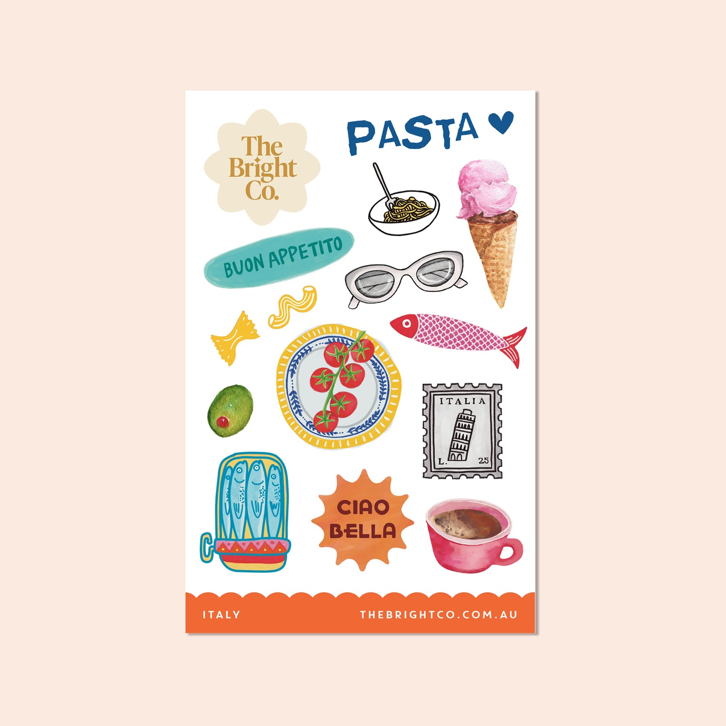 Italy Gelato Sticker Sheet