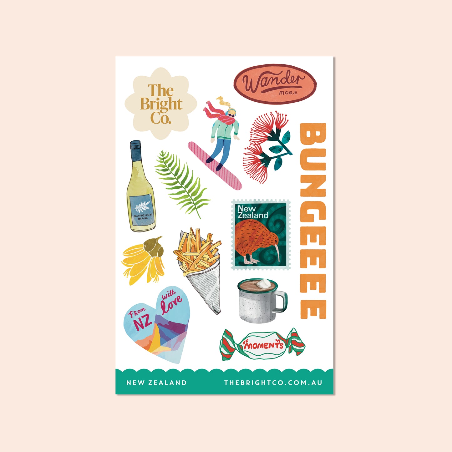 NZ Bungee Sticker Sheet