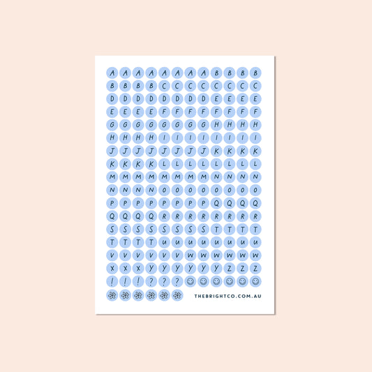 Letter Dots Sticker Sheet