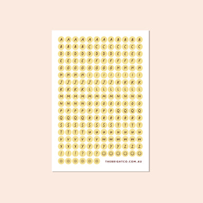 Letter Dots Sticker Sheet