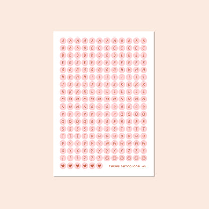 Letter Dots Sticker Sheet