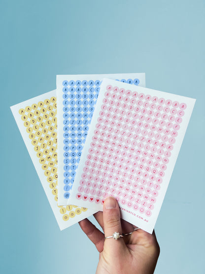 Letter Dots Sticker Sheet