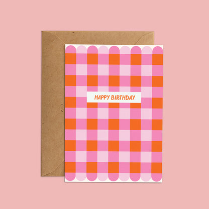 Birthday Pink Check
