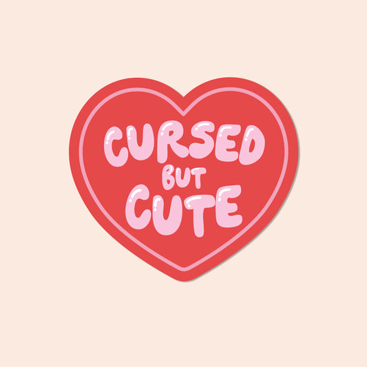 Cursed but Cute Vinyl Sticker