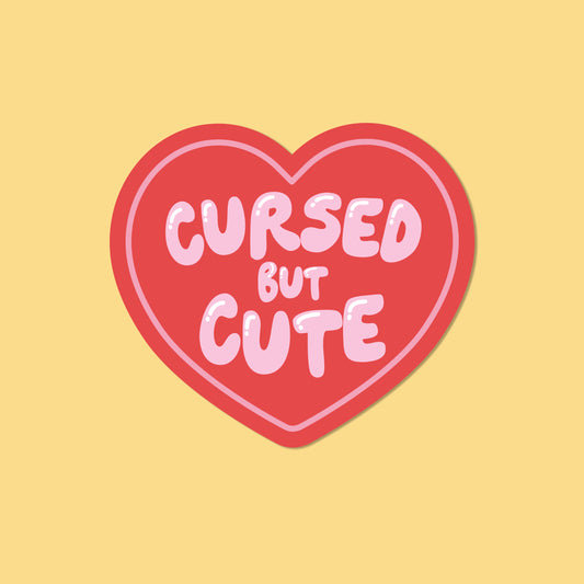 Cursed but Cute Vinyl Sticker