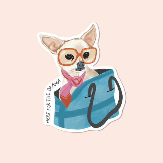 Dog in Bag Vinyl Stickers