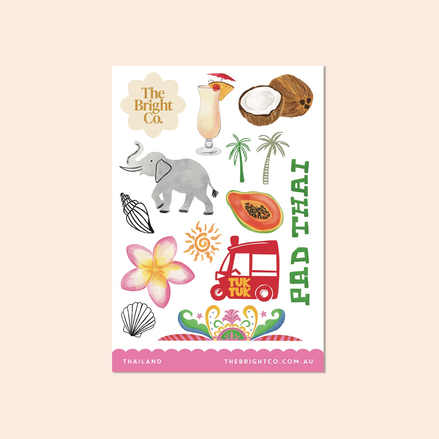 Thailand Papaya Sticker Sheet